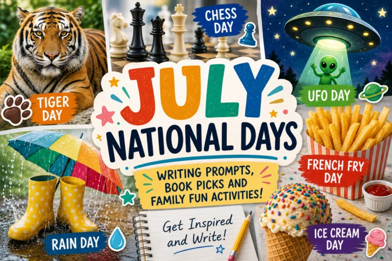 July National Days: Fun Writing Prompts, Books, and Summer Activities for Kids
