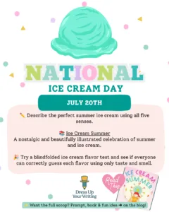 Printable lesson snapshot for National Ice Cream Day