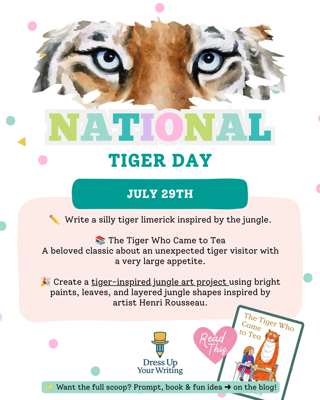 Printable lesson snapshot for National Tiger Day