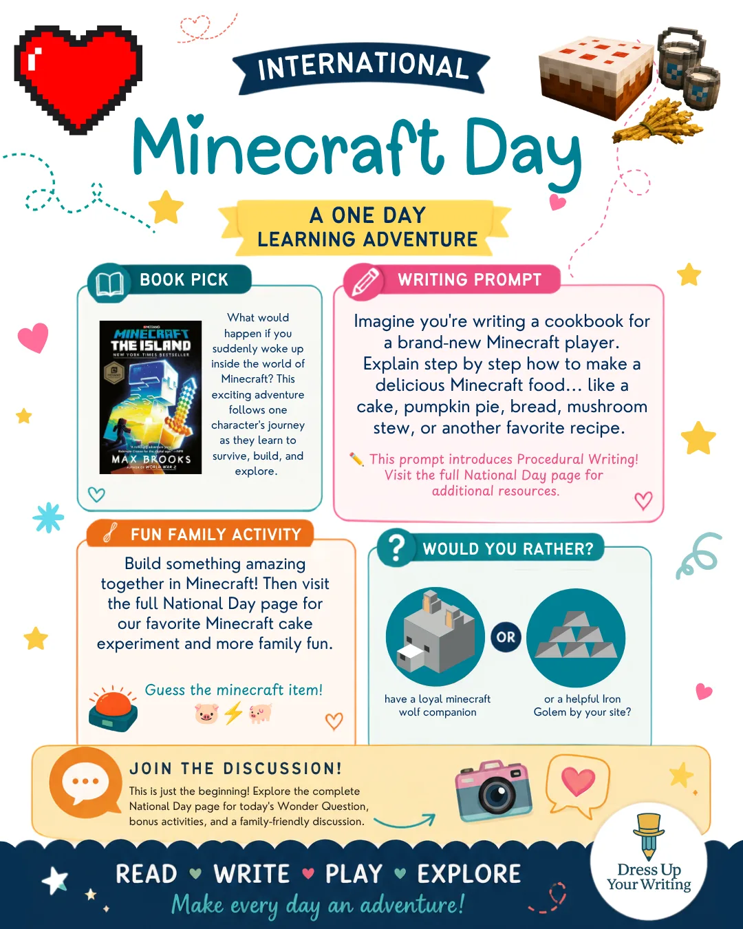International Minecraft Day Colorful Infographic