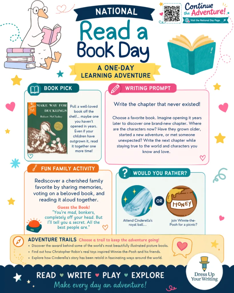 read a book day homeschool mini lesson plan