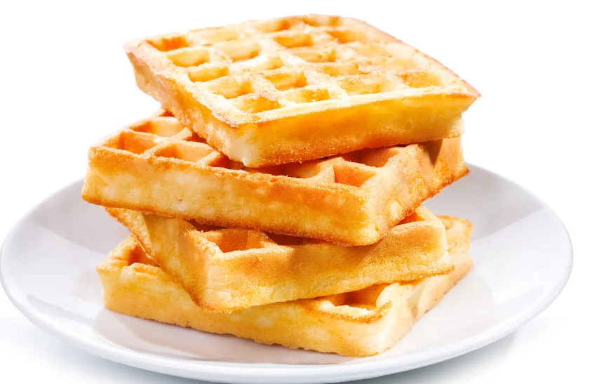 stack of golden waffles