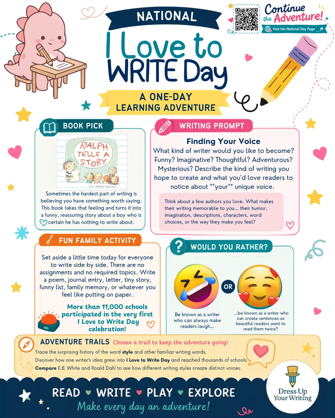 I love to write day homeschool lesson plan