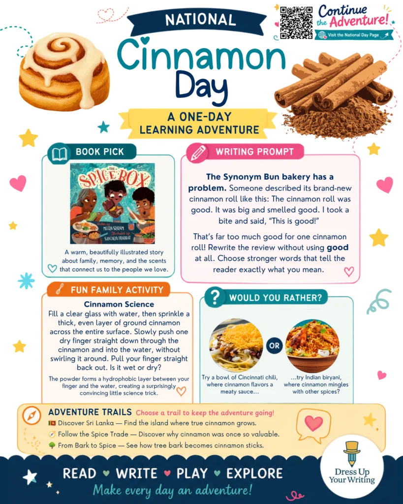 National Cinnamon Day Mini Homeschool Lesson Plan