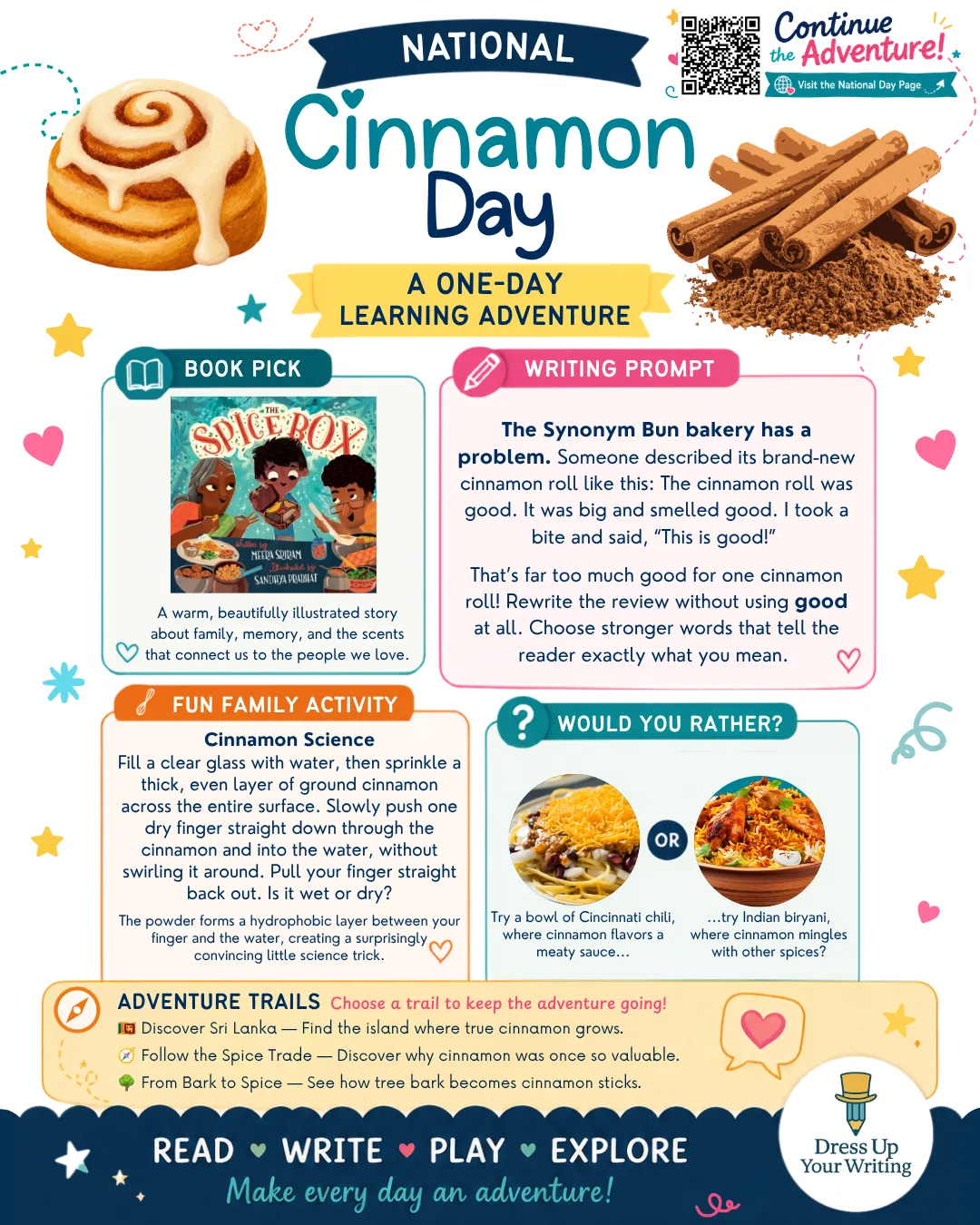 National Cinnamon Day Mini Homeschool Lesson Plan