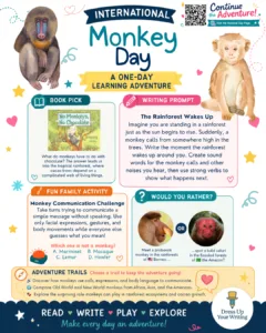 International Monkey Day mini homeschool lesson plan