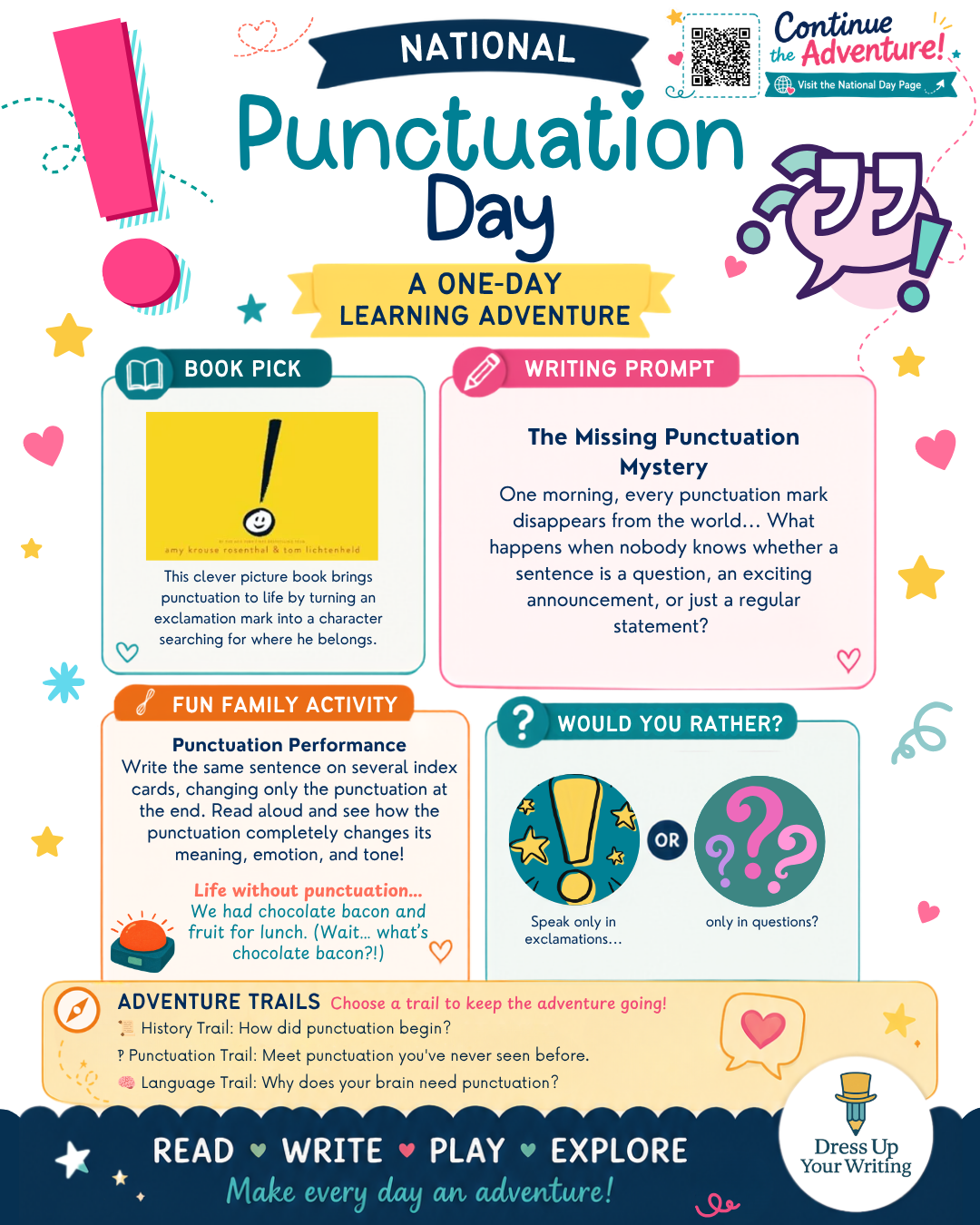 National Punctuation Day Learning Adventure Infographic