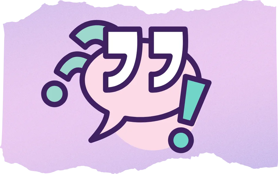 A collection of punctuation marks in pastel colors