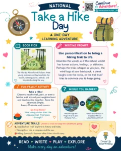 National Take a Hike Day infographic / lesson plan