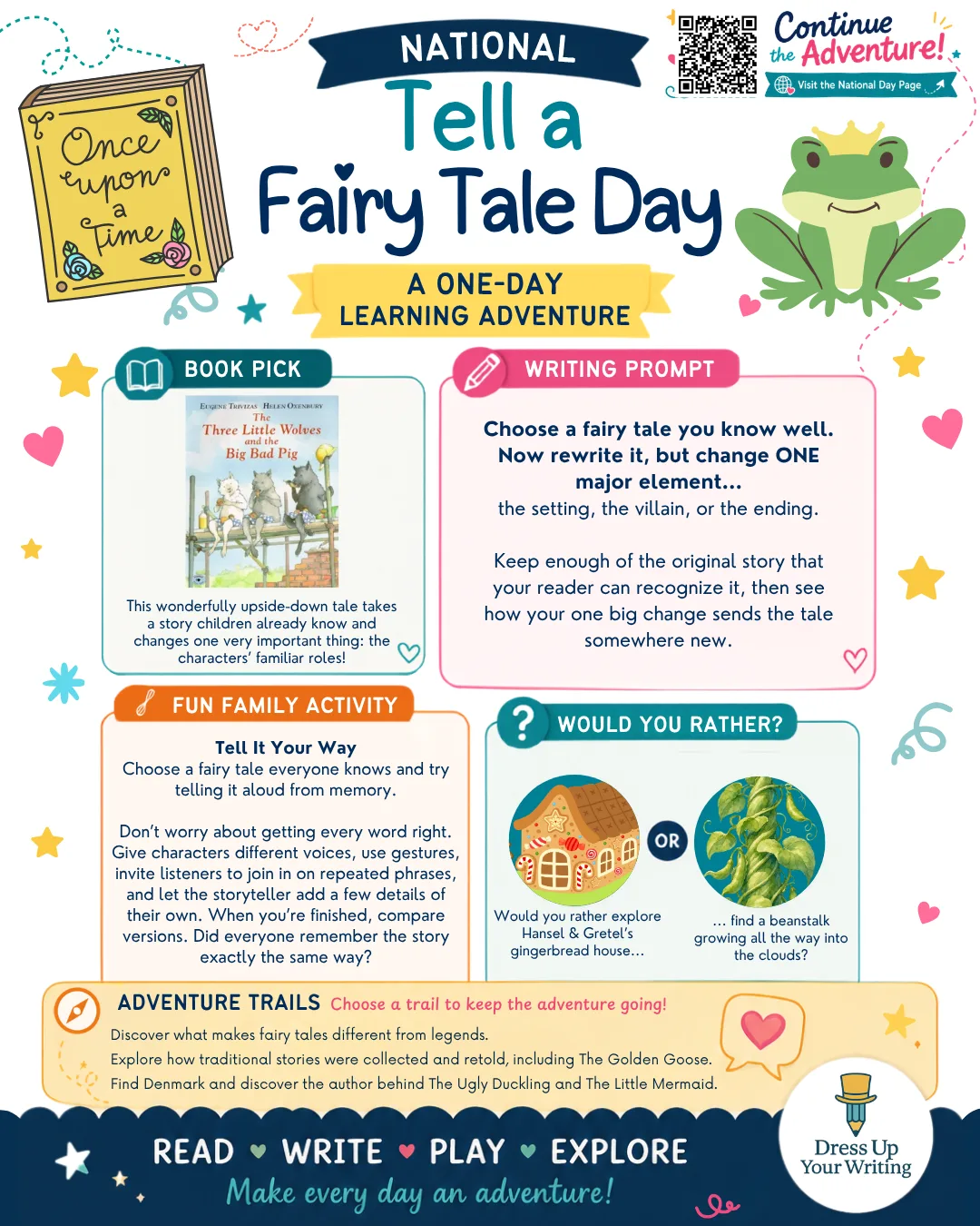 National Tell a Fairy Tale Day infographic