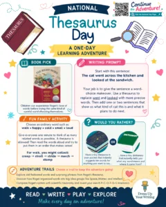 national thesaurus day homeschool lesson plan