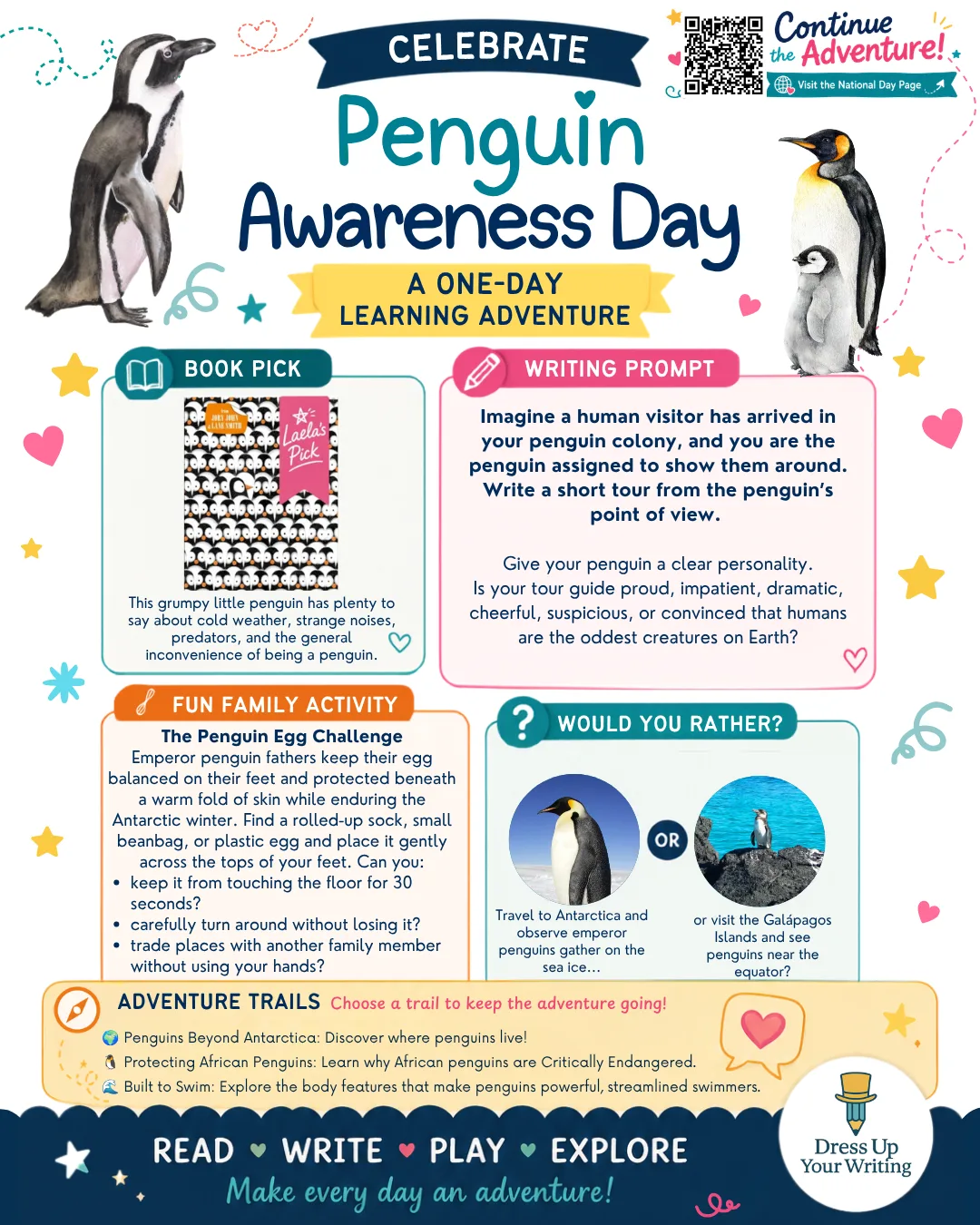 Penguin Awareness Day mini unit study homeschool